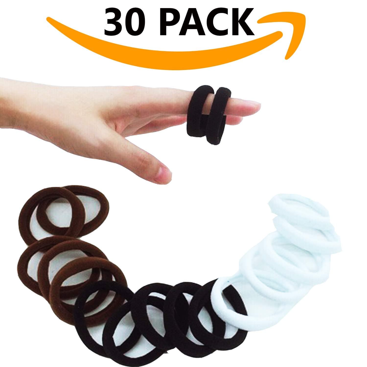 30 Pcs Hair Ties for Thick & Curly and Heavy Hair - Seamless Soft Elastic Hair Ties No Crease & No Slipping & No Damage & No Breaking - Ponytail Holders for Women & Blonde & Kids & Girls