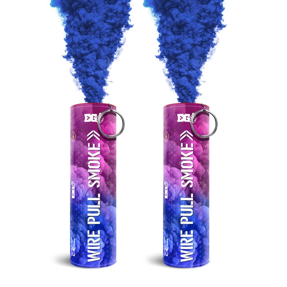 WP40 Gender Reveal Smoke Grenade Pack of 2 Wire Pull® Perfect for Baby Shower | Gender Reveal Party | Photography | Special Effects (Blue)