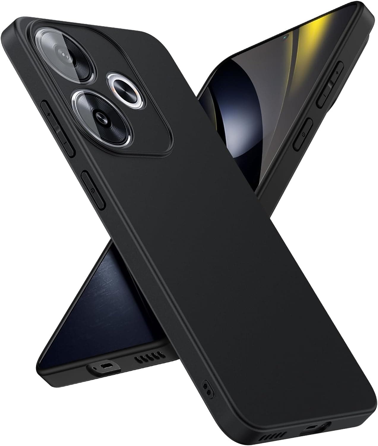 Zubitech Case for Xiaomi Poco F6 / Redmi Turbo 3 Slim Cover (Not for F6 Pro) Thin TPU Cover Soft Flexible Phone Case Matte Finish Comfortable Feel compatible for Poco F6, Black