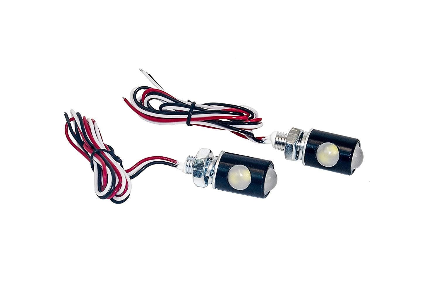 Doya Black Dual LED Tag Lights License Plate Bolts Xenon White Red LED for Motorcycle ATV car 4x4 Offroad Trucks