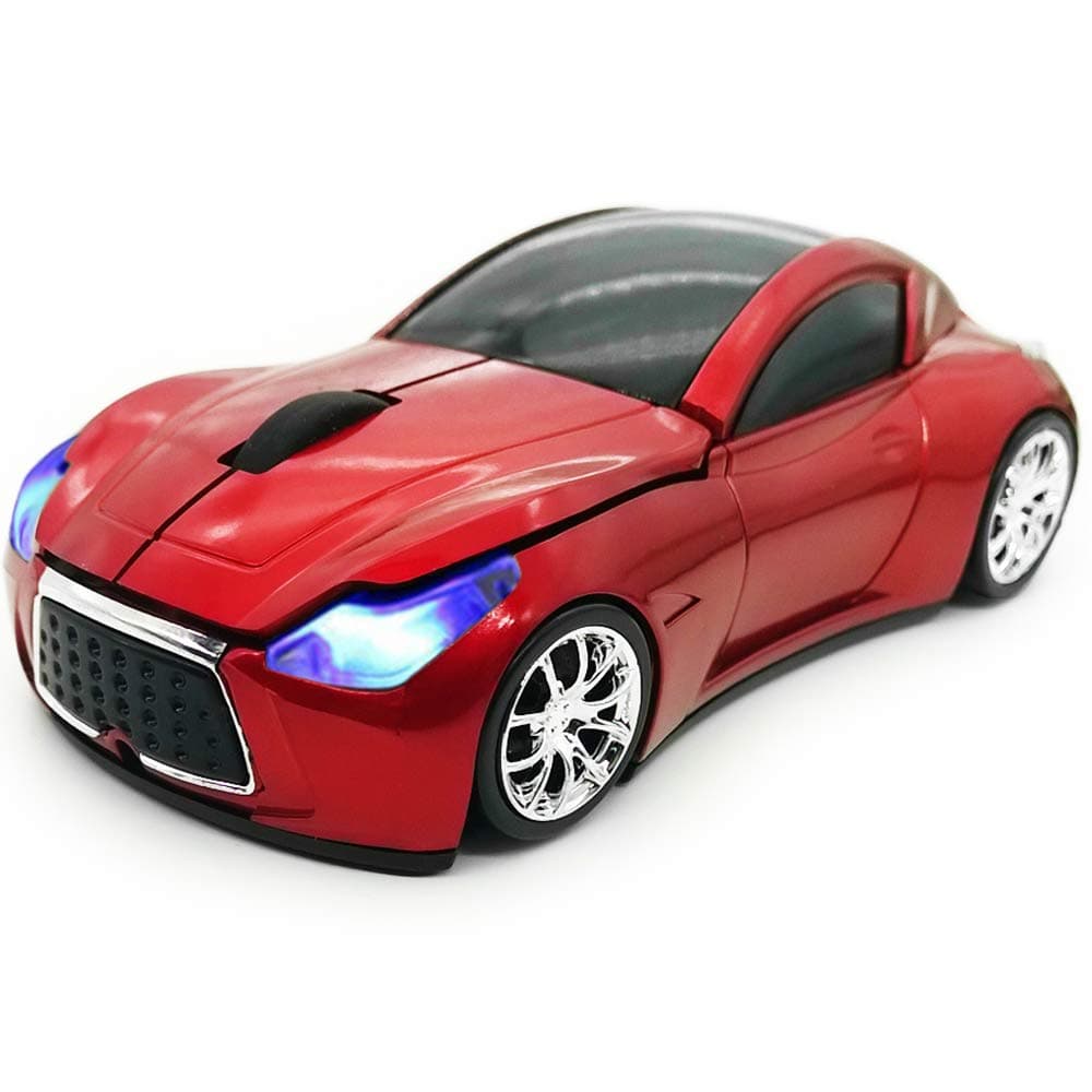 TDRTECH Wireless Car Mouse 2.4Ghz 3D DPI 1600 Cool Sport USB Gaming Mouse Mice for PC Computer Laptop Notebook Red