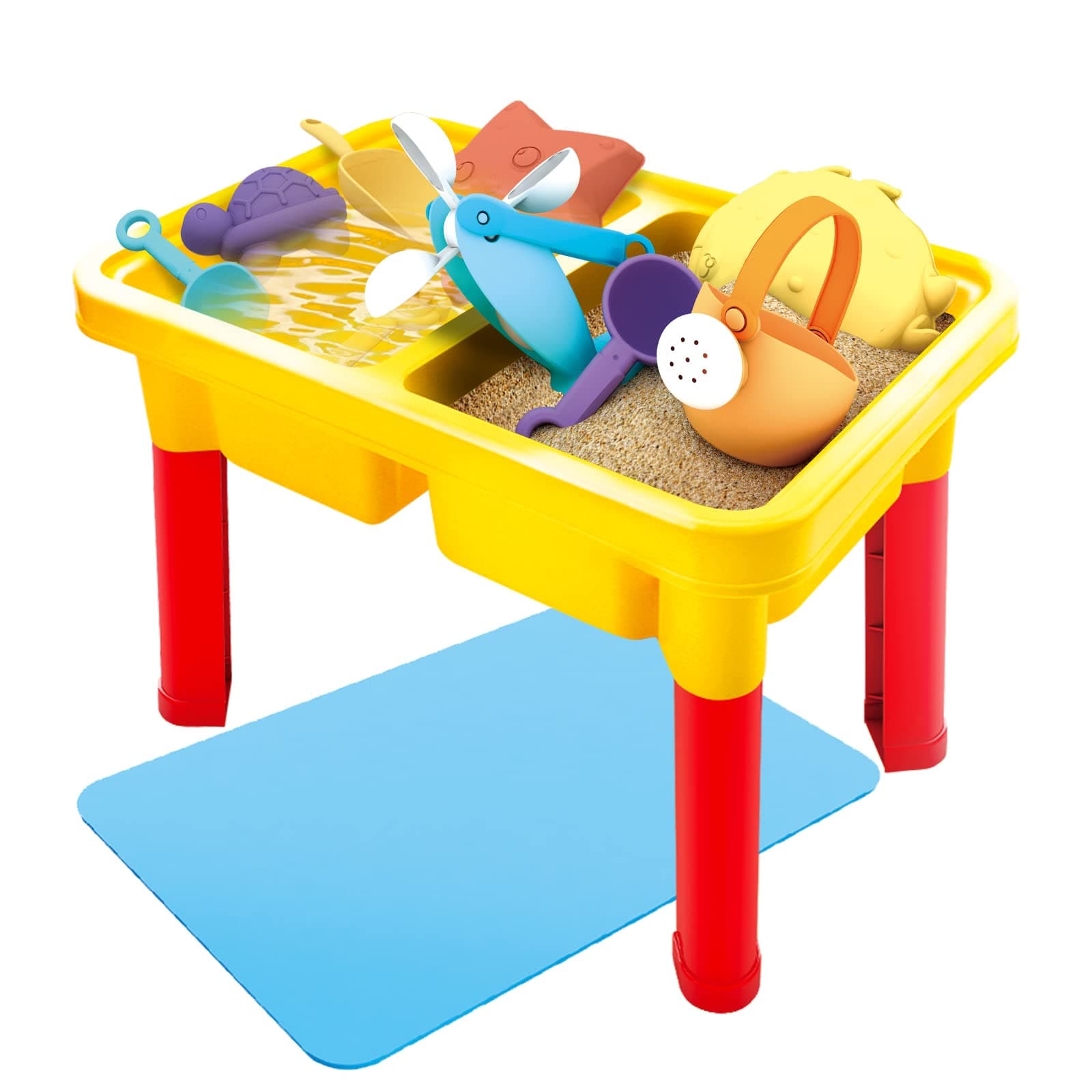 Sand and Water Table for Toddlers 3in1 Indoor & Outdoor Sensory Bin for Kids Portable Baby Table with Cover and Toddler Beach Toys