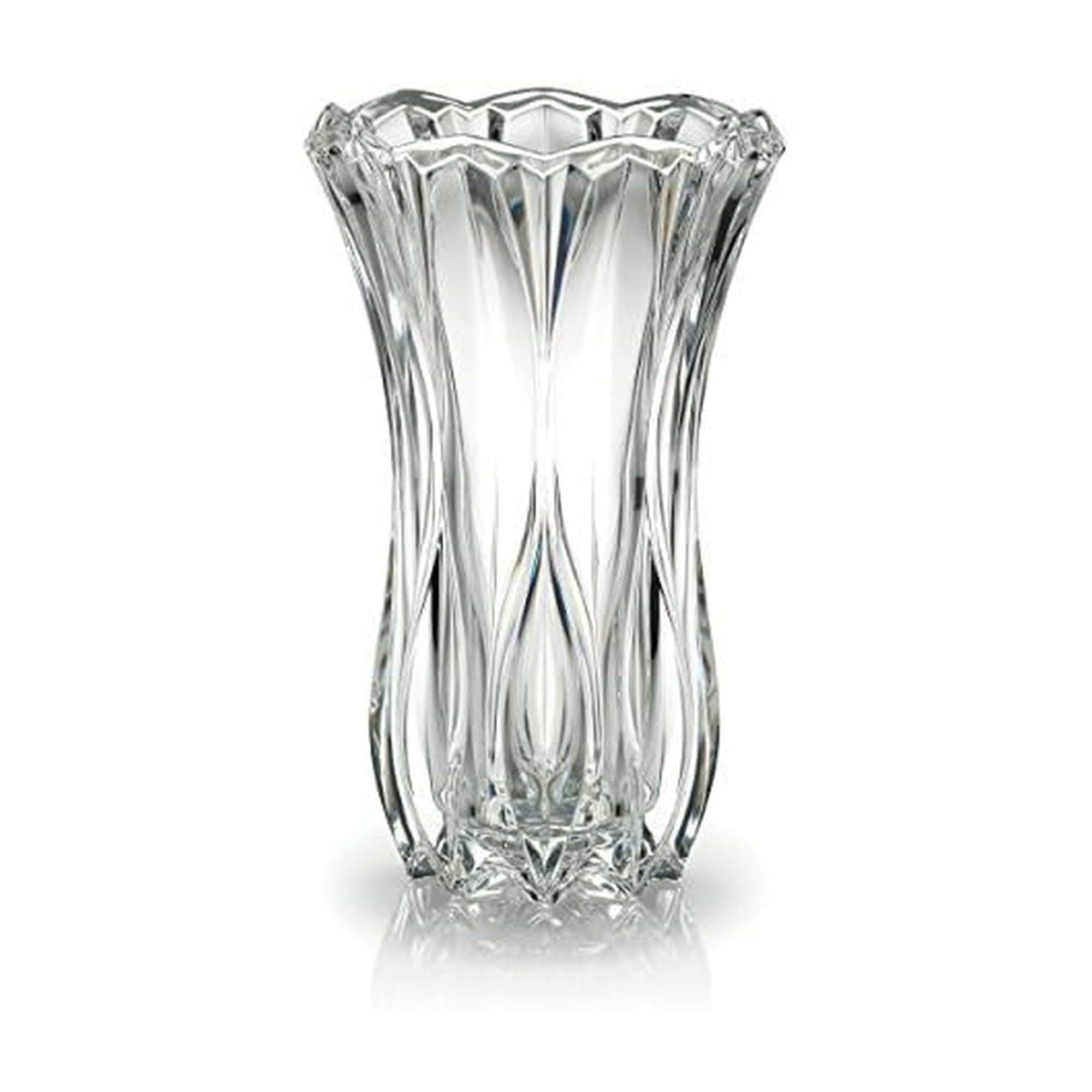 Mikasa Celebrations Blossom Crystal Vase, 12-Inch Tall, Elegant Cut Glass Design for Floral Arrangements and Decorative Centerpieces
