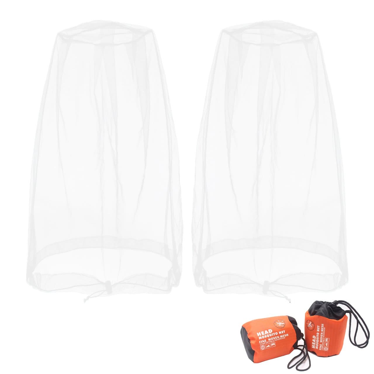 - Benvo Mosquito Head Net, Face Neck Fly Netting Hood from Bugs Gnats Noseeums Screen for Any Outdoor Lover - with Carry Bags Fits Most Sizes of Hats Caps (2pcs, White, Updated Big Mesh)