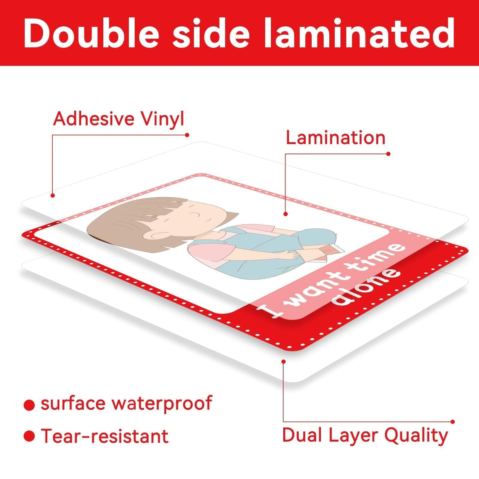 40PCS Autism Communication Cards for Speech Delay Children and Adults Special Needs Visual Aid Language Learning Cue Cards Special Ed Feelings Emotions Flash Cards for Autism Communication