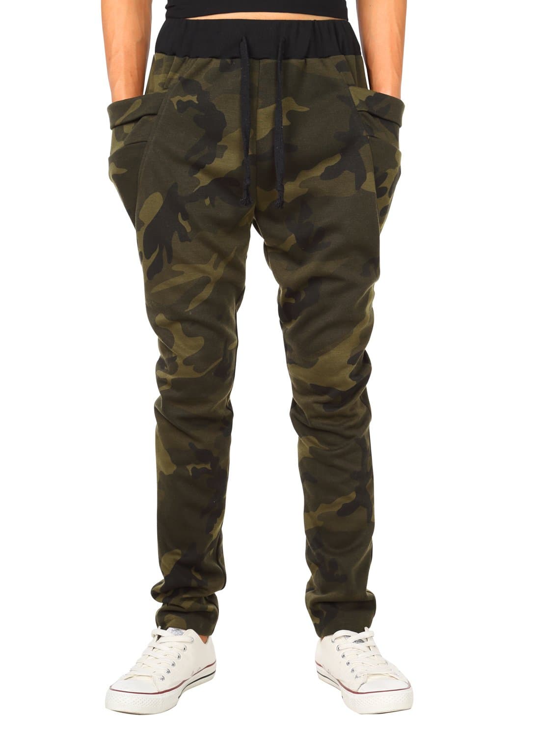 KAIUSI Men's Elastic Waist Drawstring Casual Loose Harem Pants