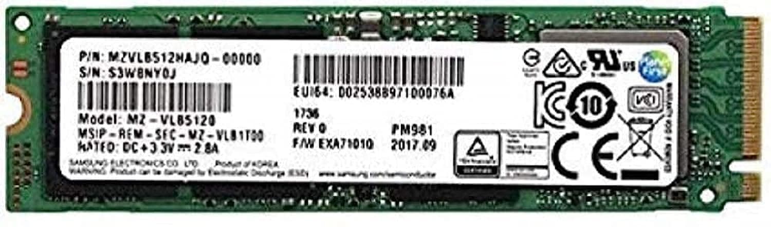 PM981 Polaris 512GB M.2 NGFF PCIe Gen3 x4, NVME Solid State Drive SSD, OEM (2280) MZVLB512HAJQ-00000