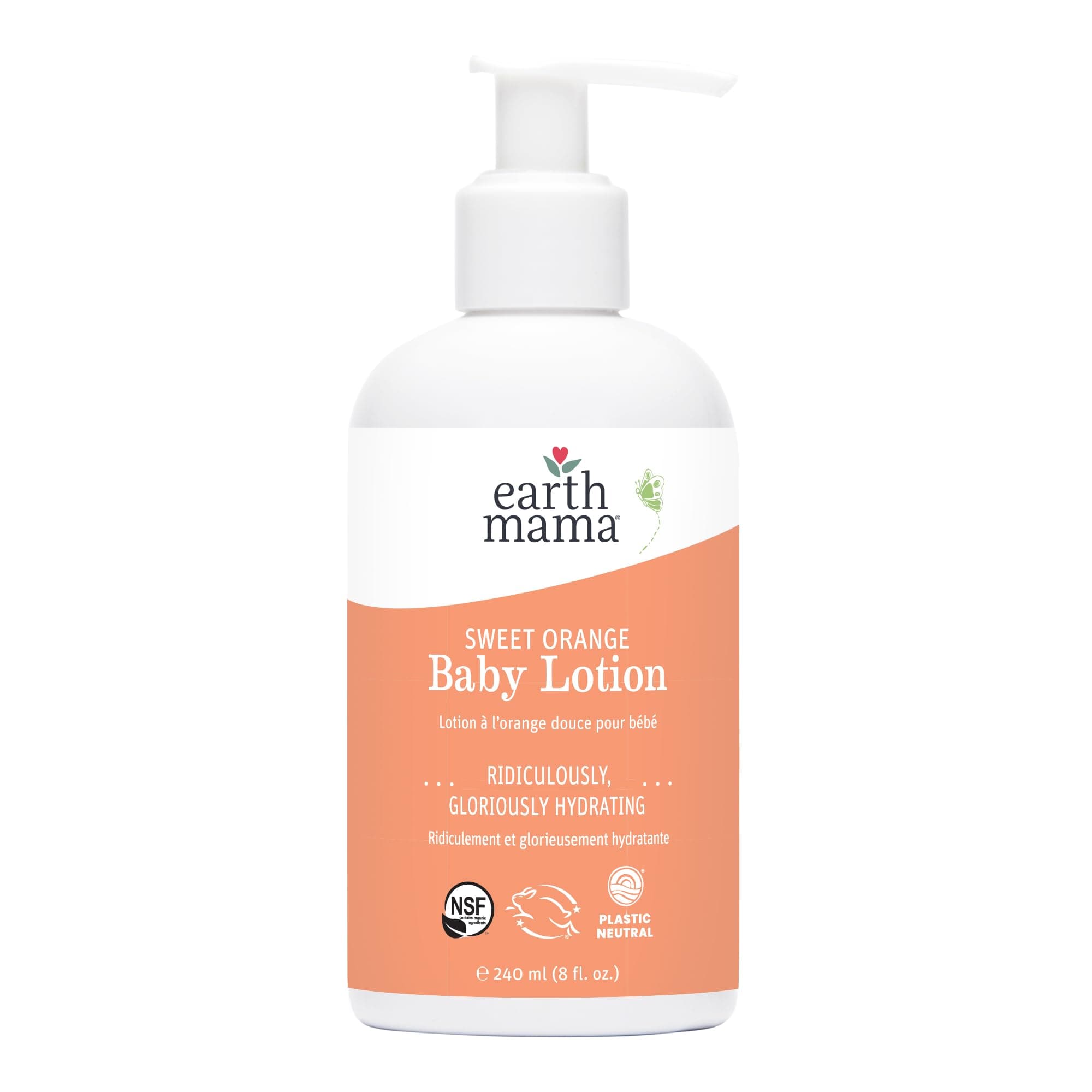 Sweet Orange Baby Lotion | Moisturizing Body Lotion for Dry Skin, Newborn Baby Lotion Sensitive Skin Care, Face Lotion for Babies & Kids with Shea Butter, Calendula & Aloe, 8 Fl Oz