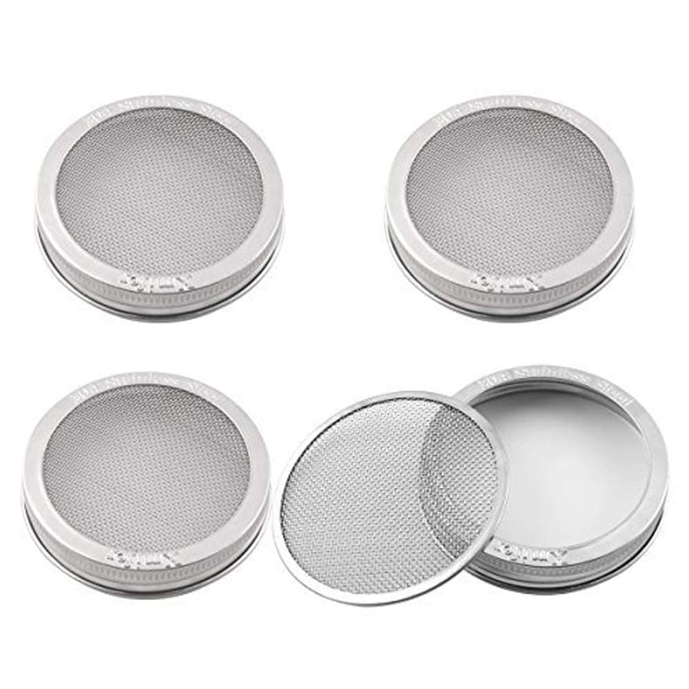 Sprouting Jar Strainer Lid - For Growing Organic Sprouts & Sprouter Screens - 304 Stainless Steel