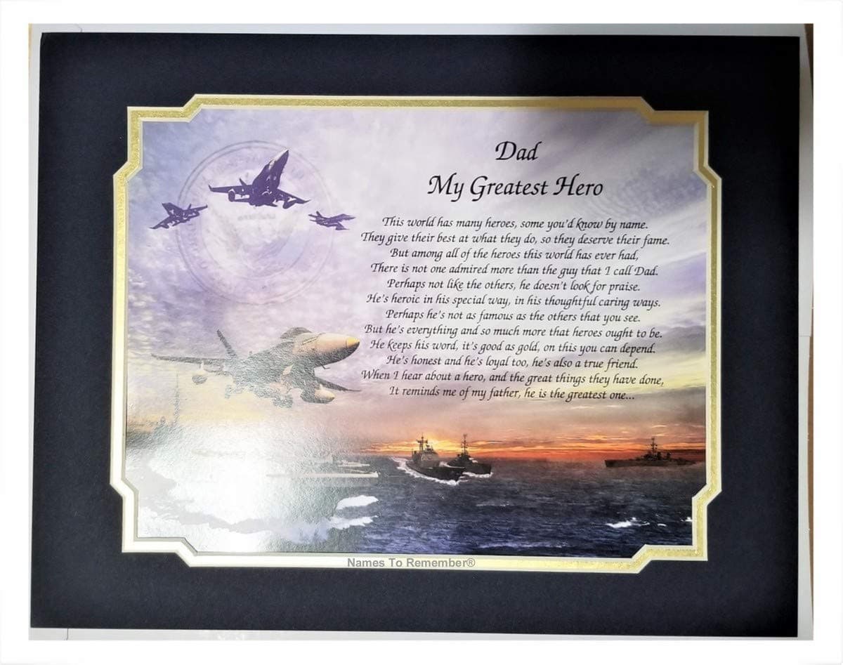 igogoi Navy Gift for Dad My Greatest Hero Sentimental Poem Veterans Day Birthday Sailor.