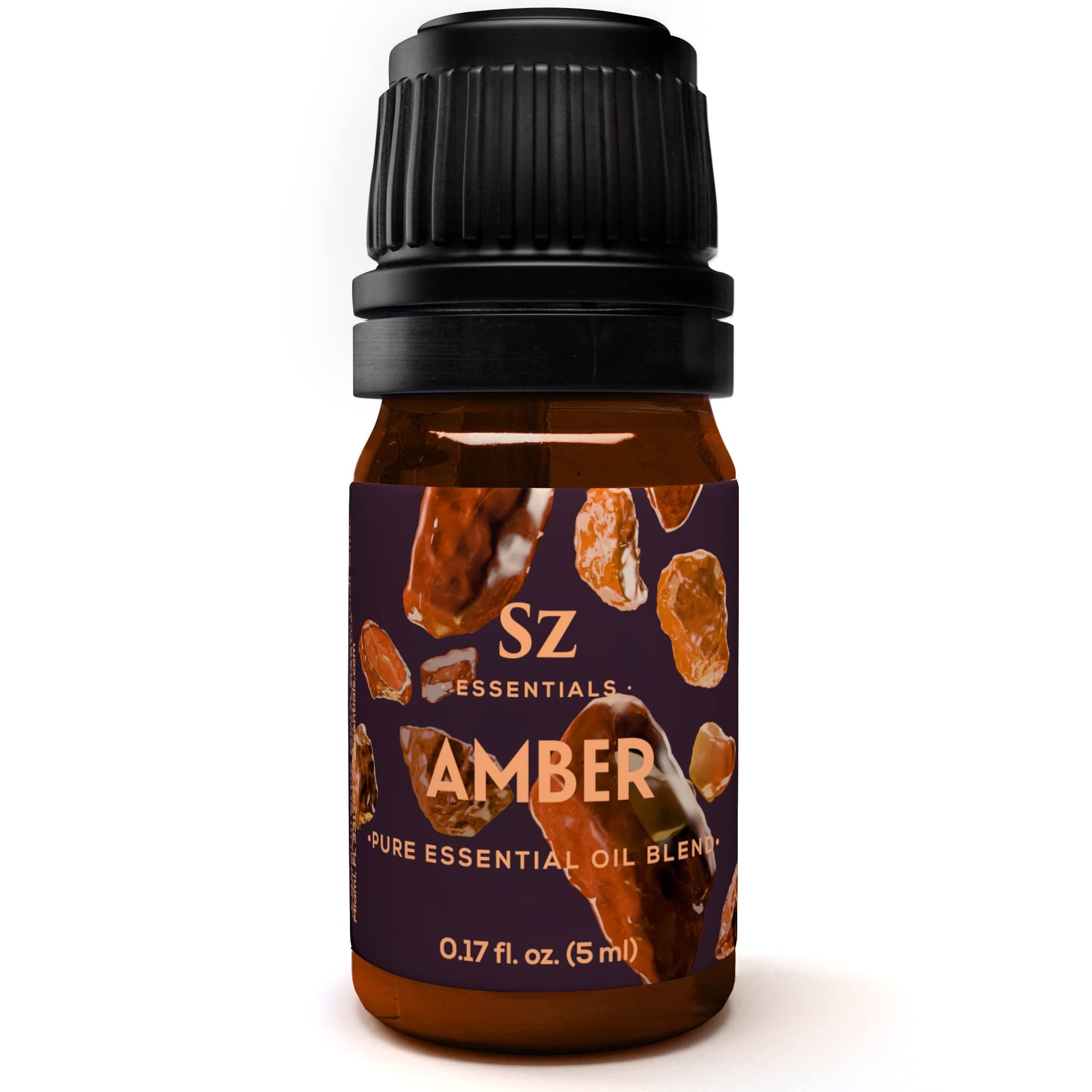 Amber 100% Pure, Essential Undiluted Oil - Extracted from Amber Resin - Rich & Floral Scent, with Smoky Overtones - Therapeutic Grade & Vegan - 0.17oz (5ml)