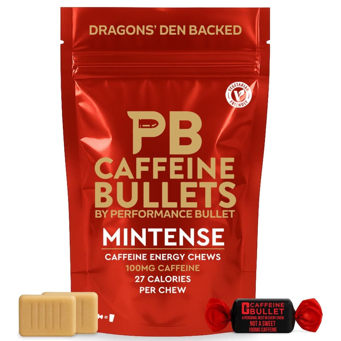 Caffeine Bullet Mint Energy Chews *4 – Faster Kick Than Pills, Gels and Gum. 100mg Caffeine - Sport Science for Running, Cycling, Gaming & A Pre Workout Endurance Boost.