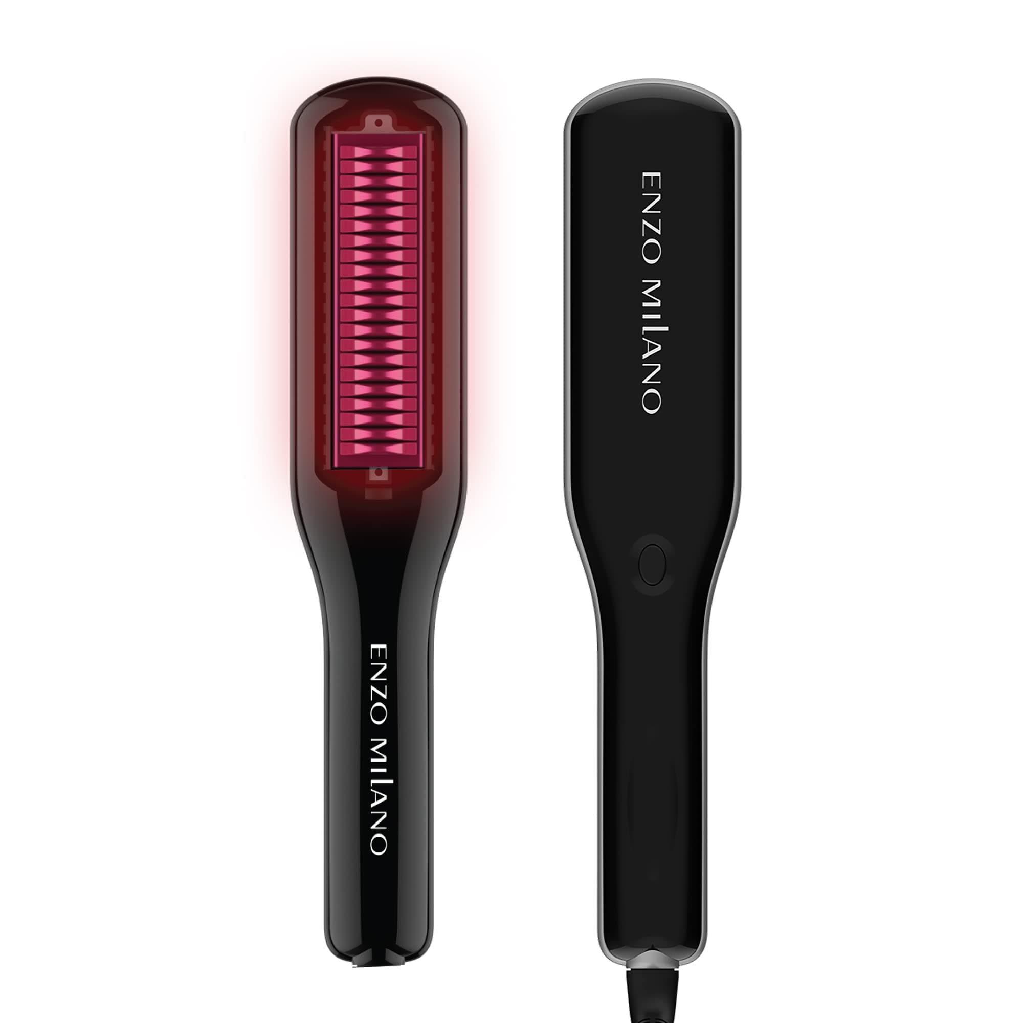 Enzo Milano - SX ENZOcool Professional 2-in-1 Hot Comb for Thick and Thin Hair, Close-to-Root Heating Straightener & Curler for Wavy Styles