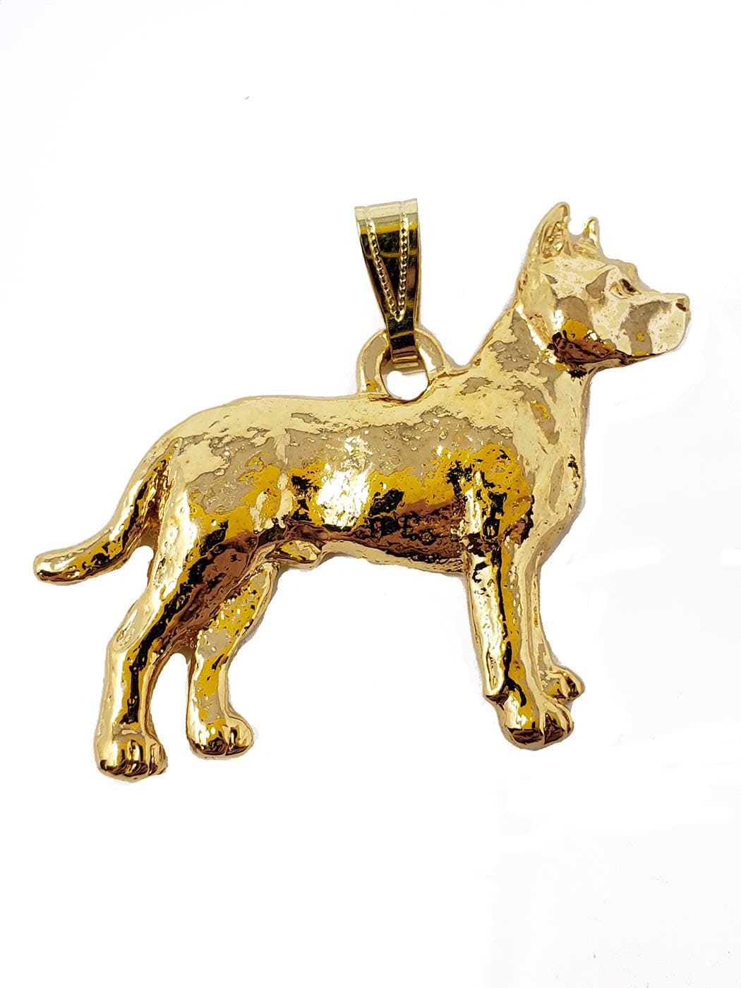 Pit Bull Dog 24k Gold Plated Pewter Pendant