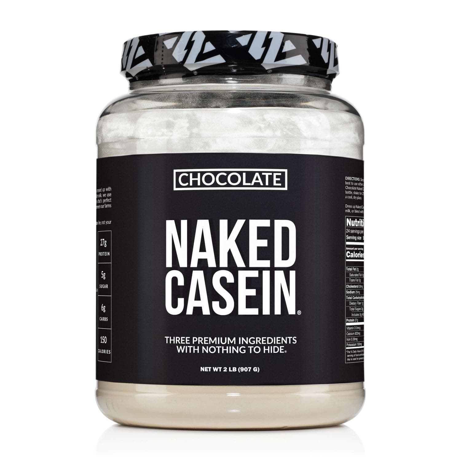NAKED Casein - 2Lb Micellar Chocolate Casein Protein - Bulk, NSF Certified, GMO-Free, Gluten Free, Soy Free, Preservative Free - Stimulate Muscle Growth - Enhance Recovery - 24 Servings