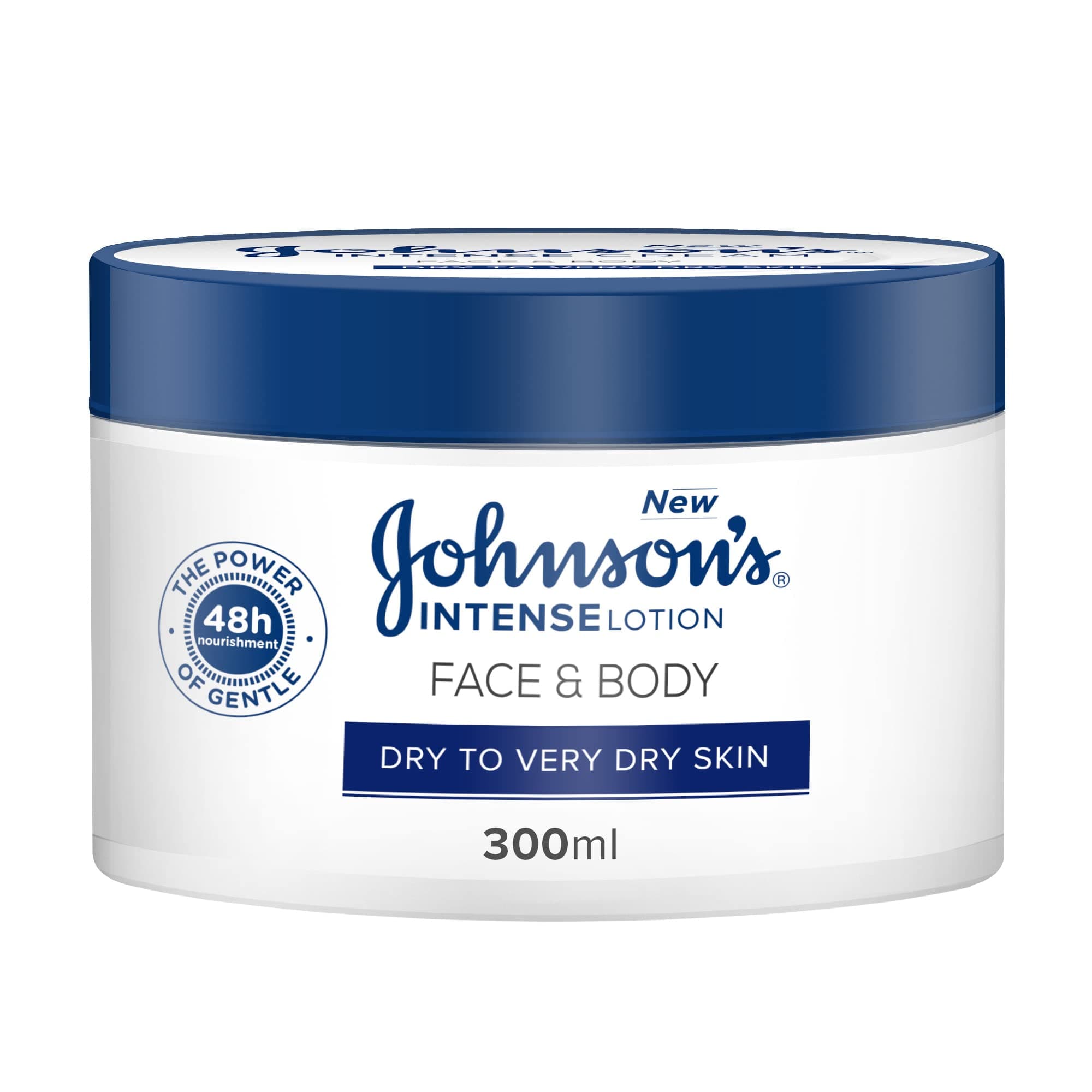 Johnson's Intense Face & Body Cream, Dry To Very Dry Skin, Intense Nourishment,clinically proven formula penetrates deep into the skin* and provides up to 48 hours of nourishment, 300ml