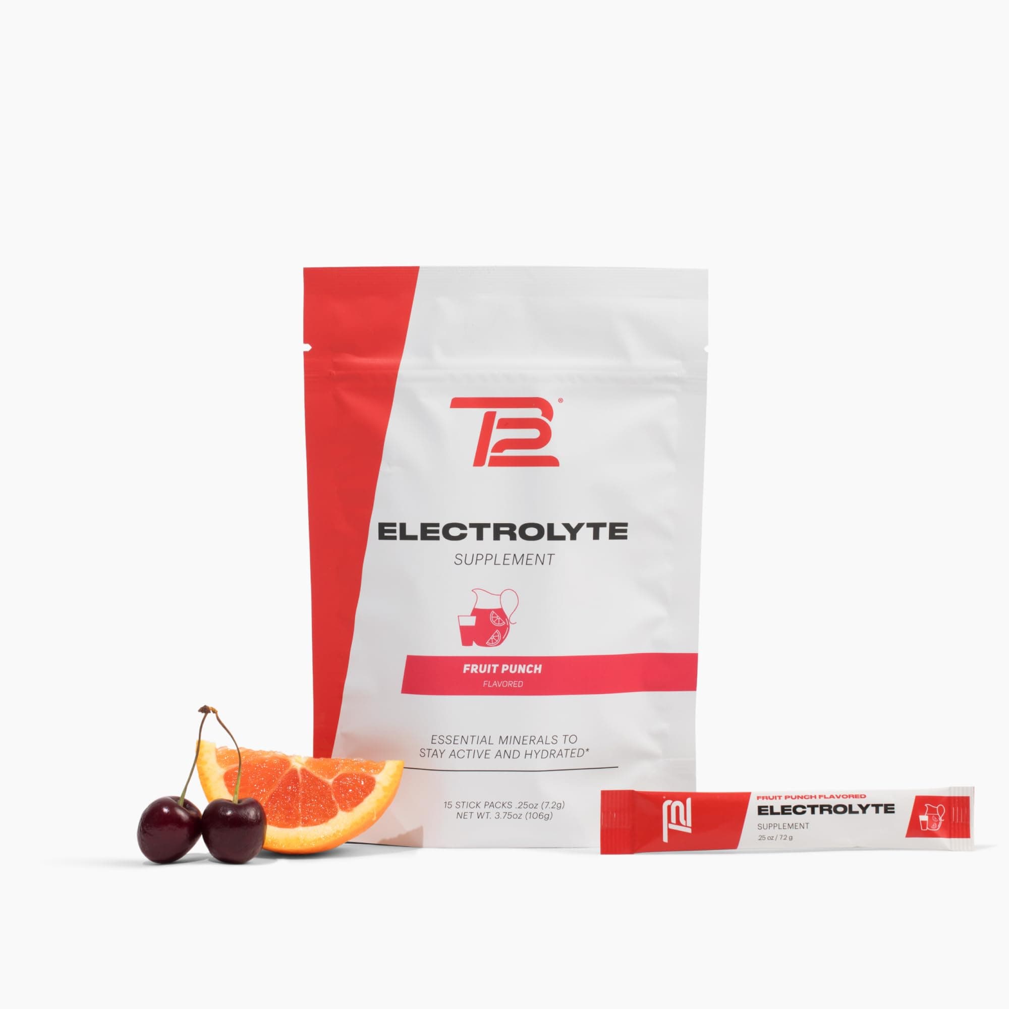 Electrolytes Powder Packets Fruit Punch – Mineral-Rich Electrolyte Powder for Fast Hydration by Tom Brady - Natural, Low Sugar, Vegan, Gluten-Free, Easy to Mix - 15 Stickpacks