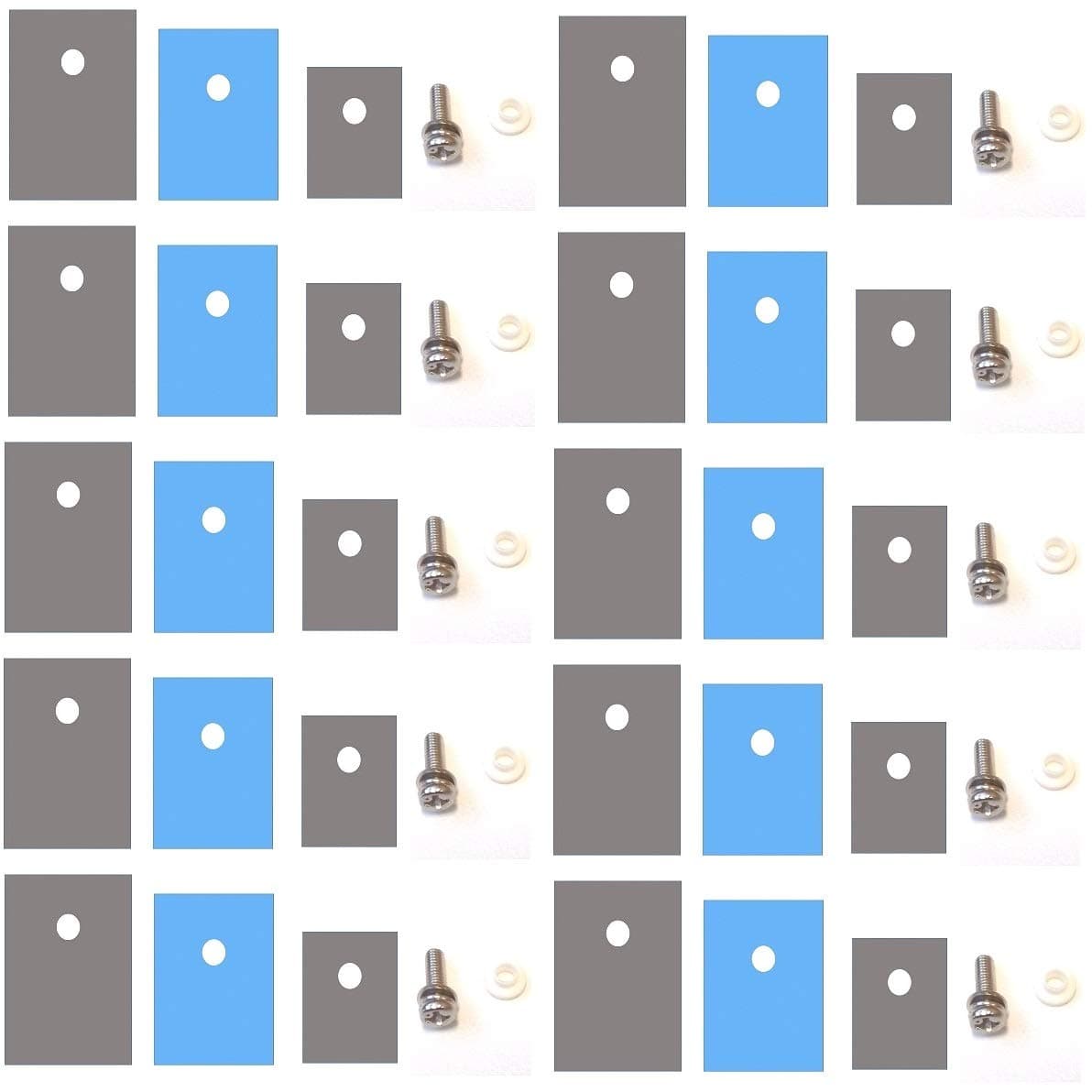 Easycargo 10 Packs TO-3P TO-247 TO-220 Insulator/Mounting Kits (Screw+Washer+Bushing+Insulator Rubberized Silicone) for Power MOSFET Cooling IXFQxxx