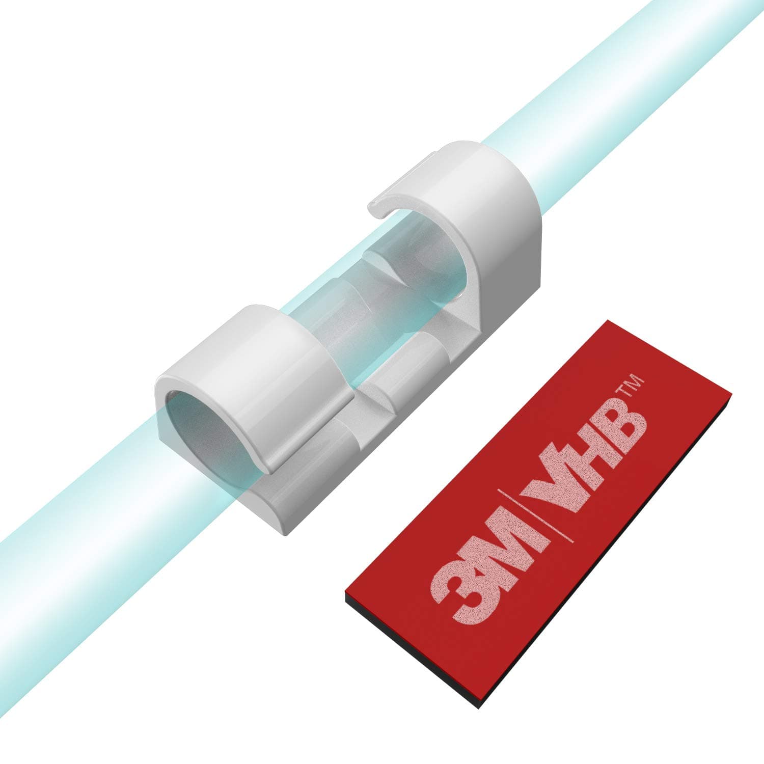 XIAOXI Cable Clips with Strong Self-Adhesive Pads | Tidy and Organise Cords and Wires | Set of 20 (White)