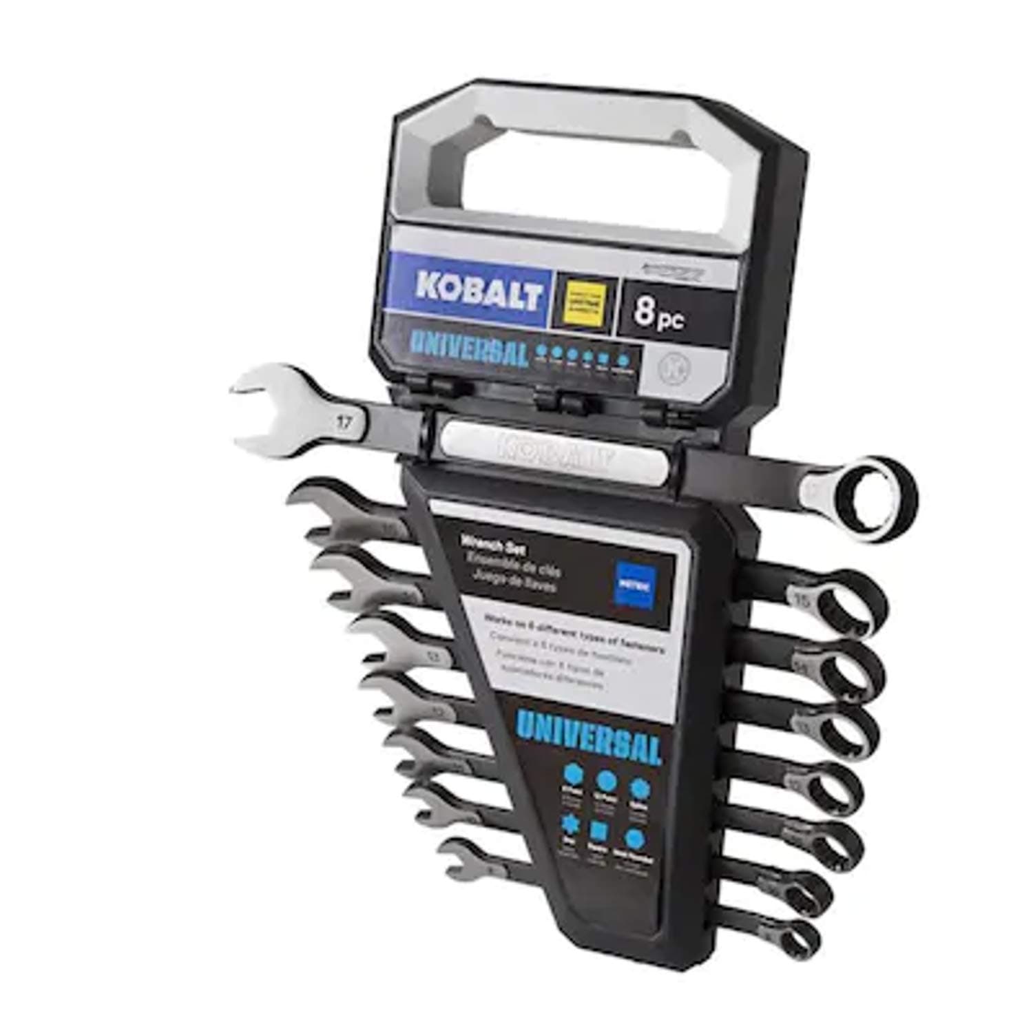 KOBALT 8pc (0856853) UNIVERSAL 72 TOOTH RATCHETING WRENCH SET 80734 METRIC