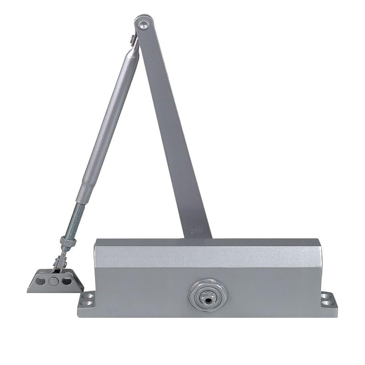 Dynasty Hardware Door Closer, Commercial Hydraulic Closer, Self-Closing, Spring Size 3, Surface Mount, Sprayed Aluminum, Series 3000