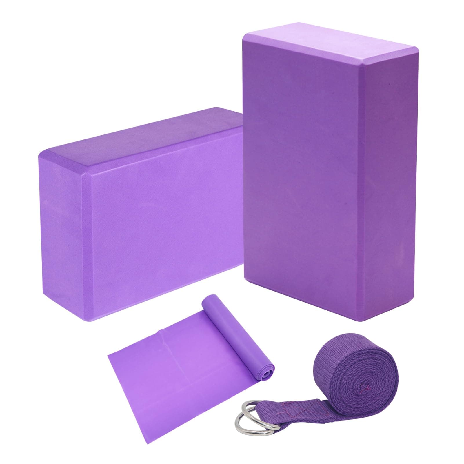 DAYONG Yoga Block and Yoga Strep Set, 2 Pack Non-Slip EVA Yoga Block, 183cm Strap and Resistance Band, Lightweight Yoga Equipment for Yoga Pilates Dance Meditation.