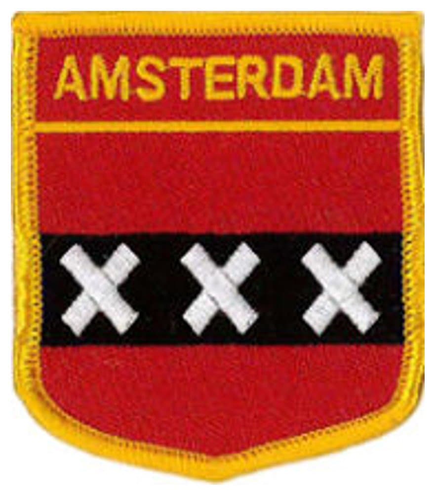Amsterdam (Shield) Embroidered Patch 6cm X 7cm (2 1/2" X 2 3/4")