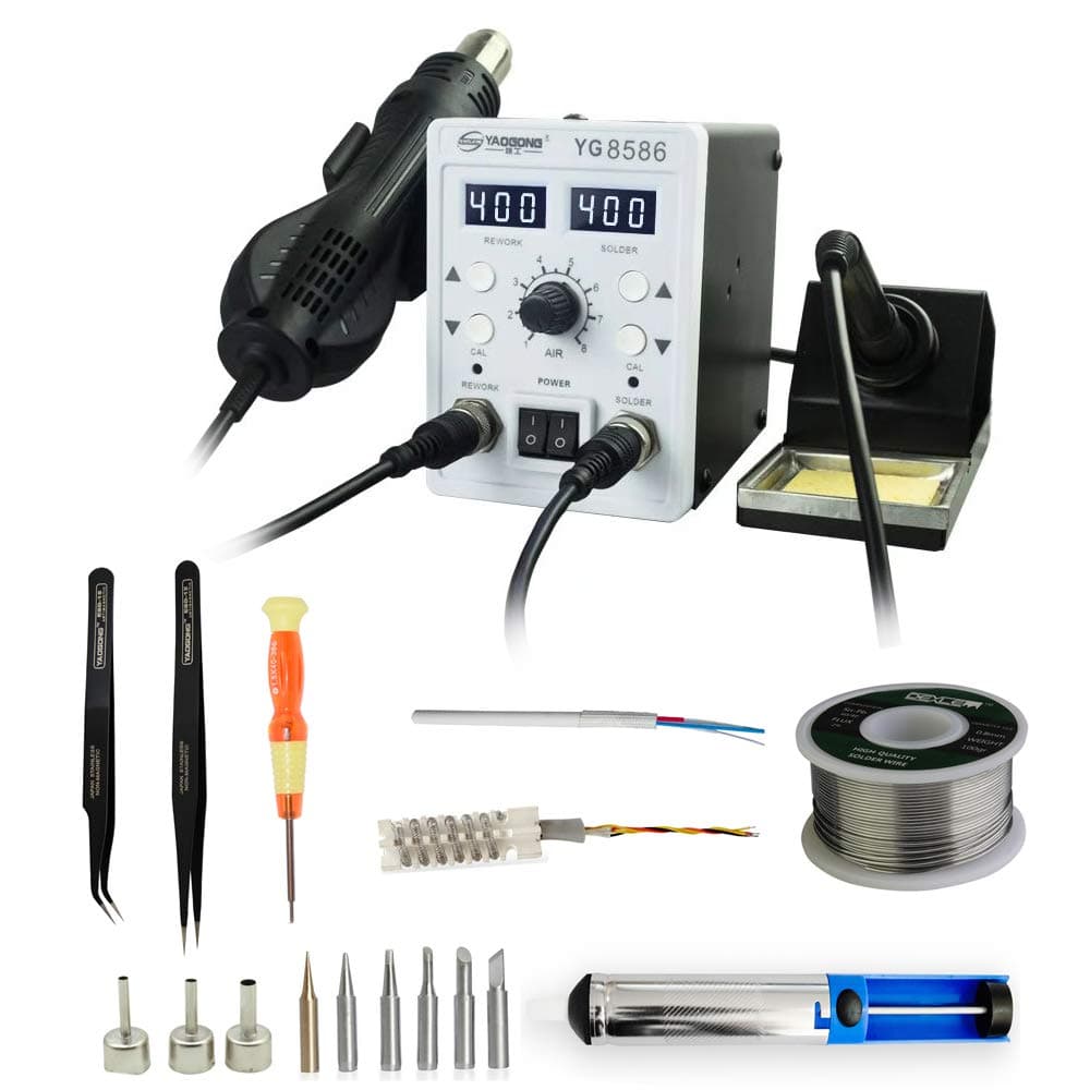 YAOGONG Automatic 2 In 1 Hot Air SMD Digital Rework Soldering Iron Station Set Mobile Phone Repair Tools