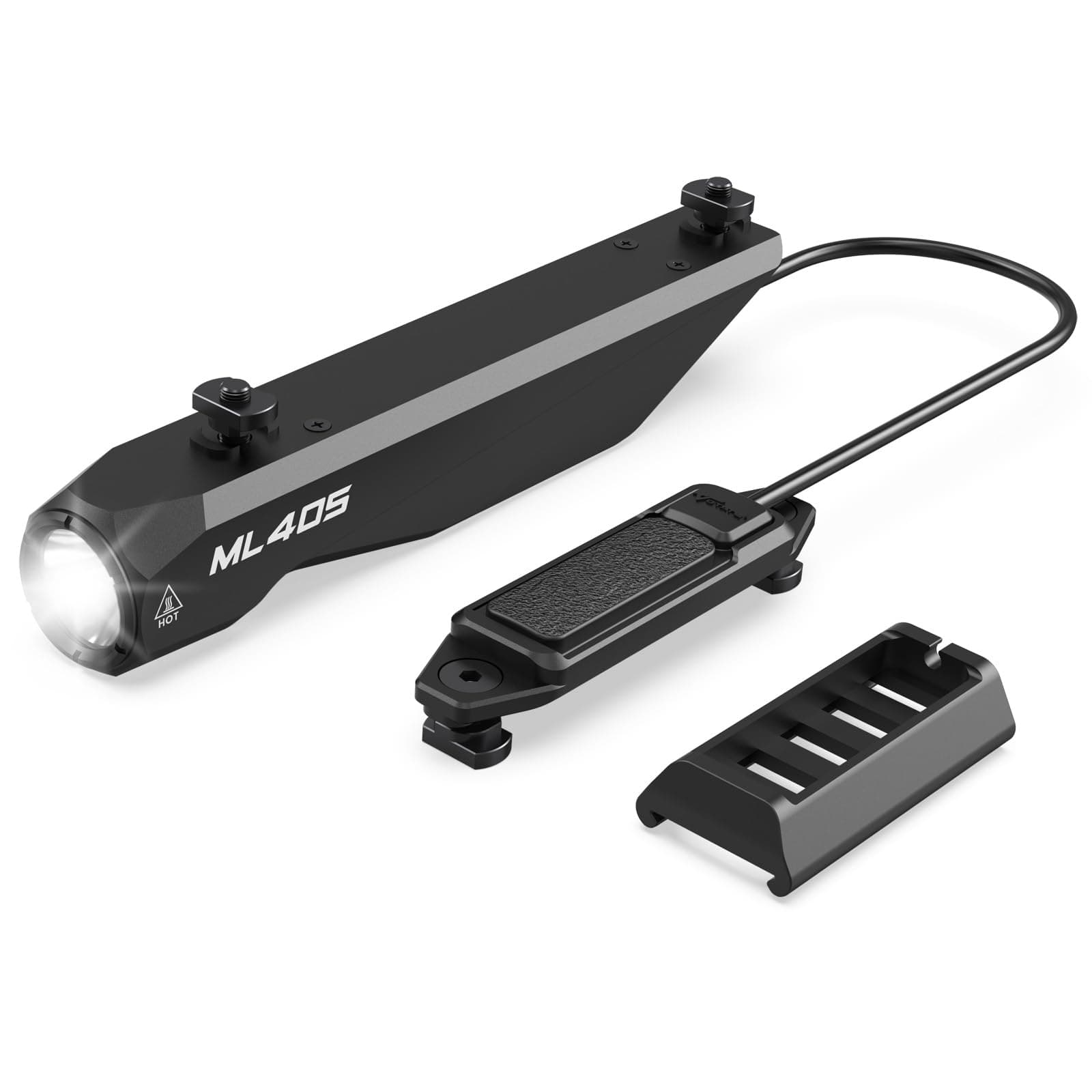 VOTATU ML40S 1450 Lumens Tactical Flashlight with Pressure Switch Compatible with M-Lok Rail Weapon Light for Rifle, Strobe Function, Magnetic Rechargeable