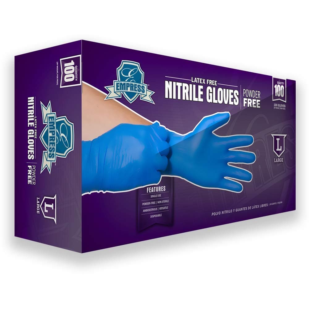 Empress Latex Free Nitrile Gloves Powder Free (Large)