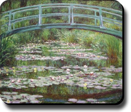 Decorative Mouse Pad Art Print Painting Monet Footbridge