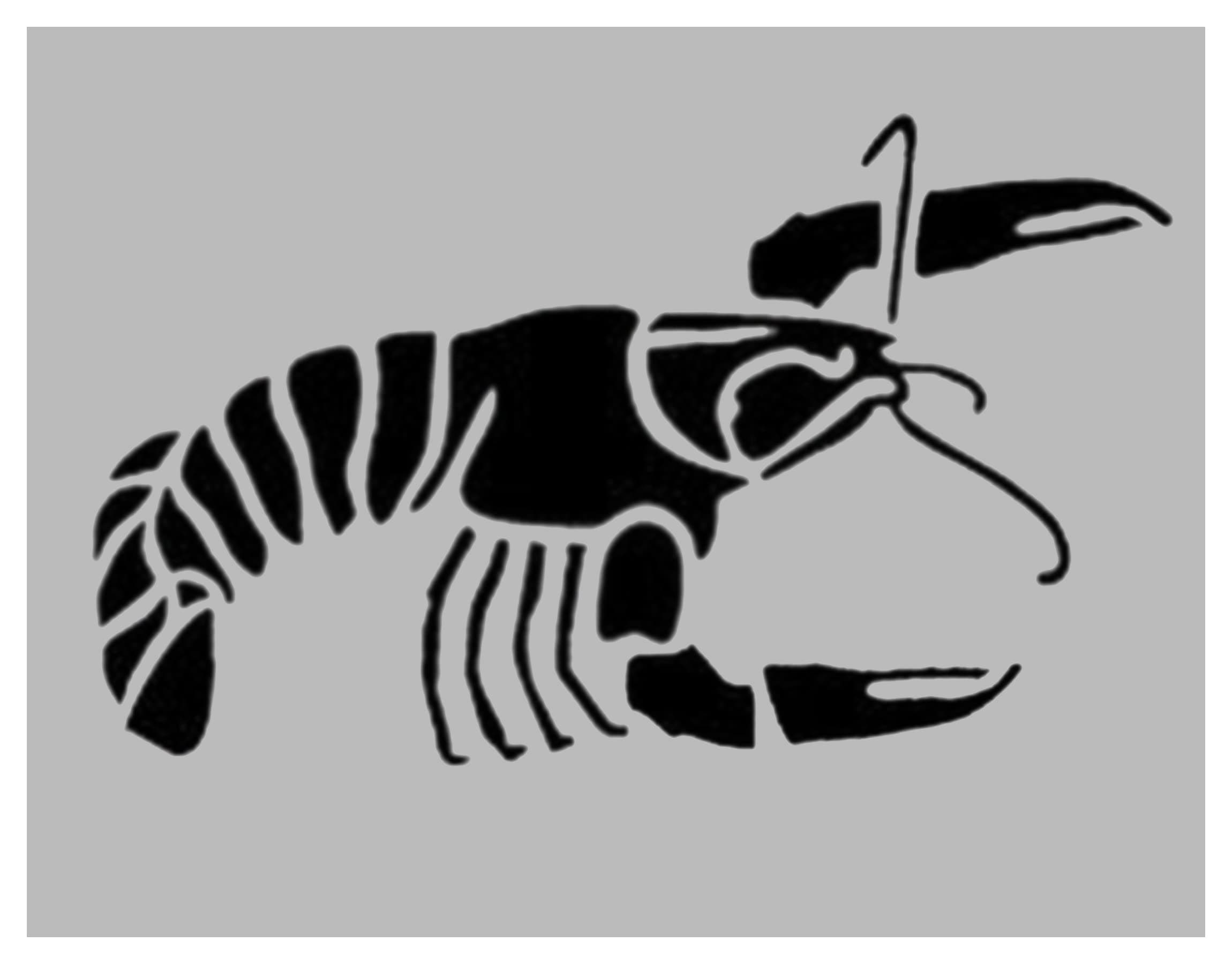 Crawfish Lobster Reusable Stencil (8.5" x 11" Sheet) for Painting on Walls, Wood, Arts and Crafts (My Custom Stencils)
