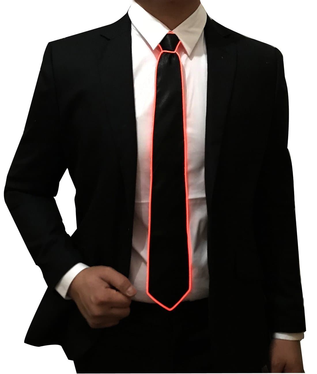 SATUMIKOLed Tie Light Up Fanny Ties Novelty Necktie For Men LED Light Up Ties Costume Accessory