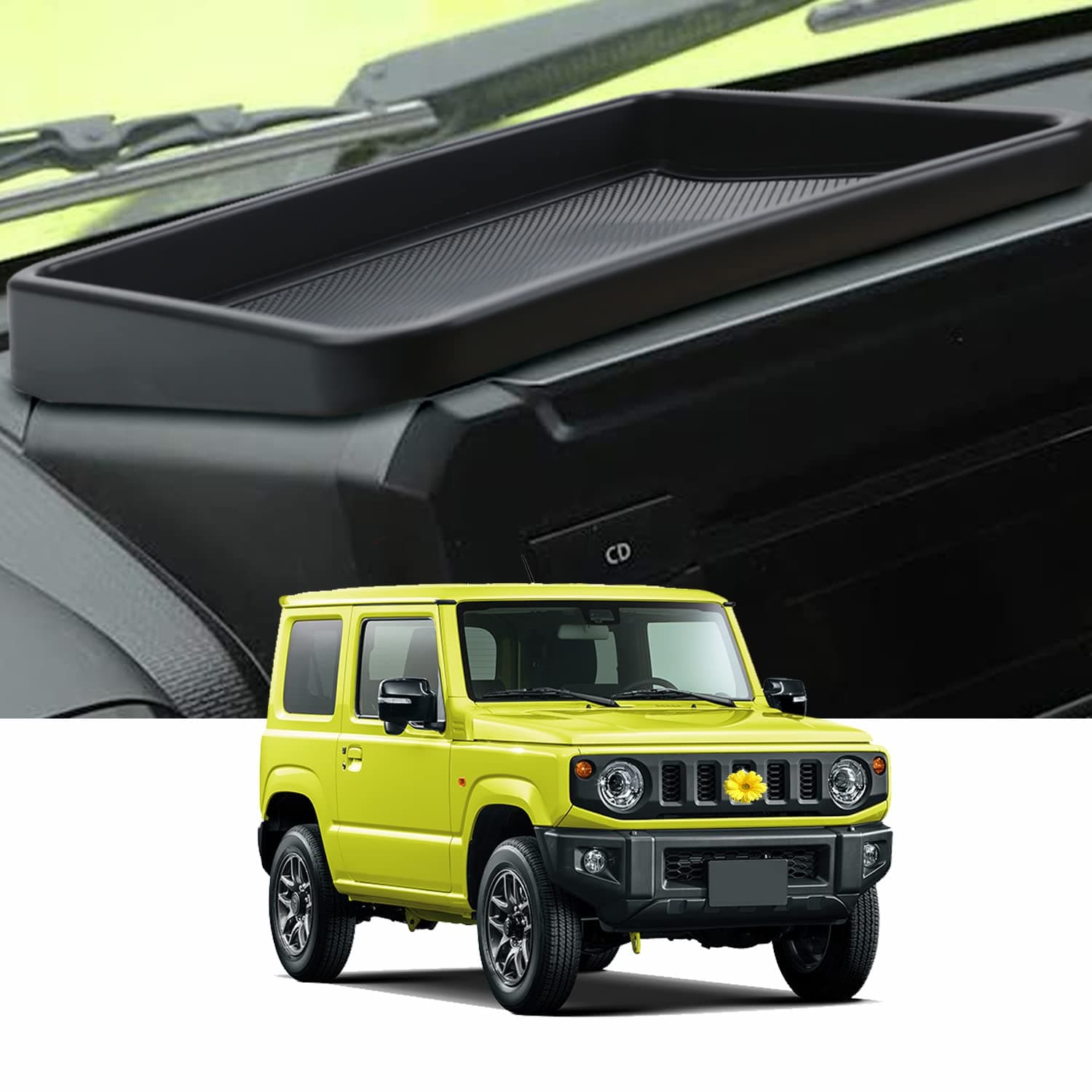 CDEFG Compatible with Suzuki Jimny 2018-2021 2022 2023 Centre Console Instrument Board Storage Box with Rubber Mat Car Interior Organiser Accessories