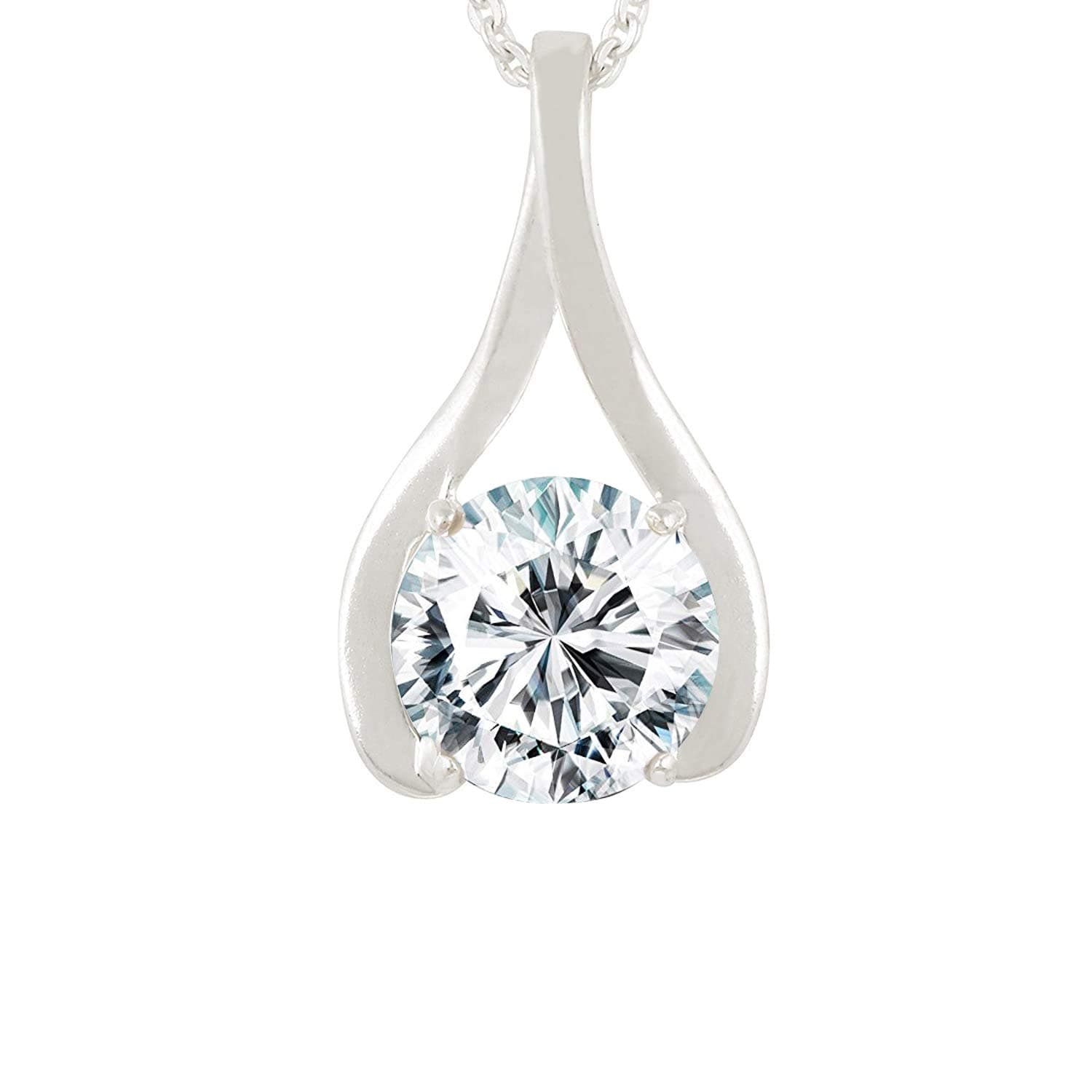 Anuj Sales14.00 Ratti Natural White Zircon Pendant/Locket American Diamond Zircon Stone Silver Plated Metal Pendant for Men and Women