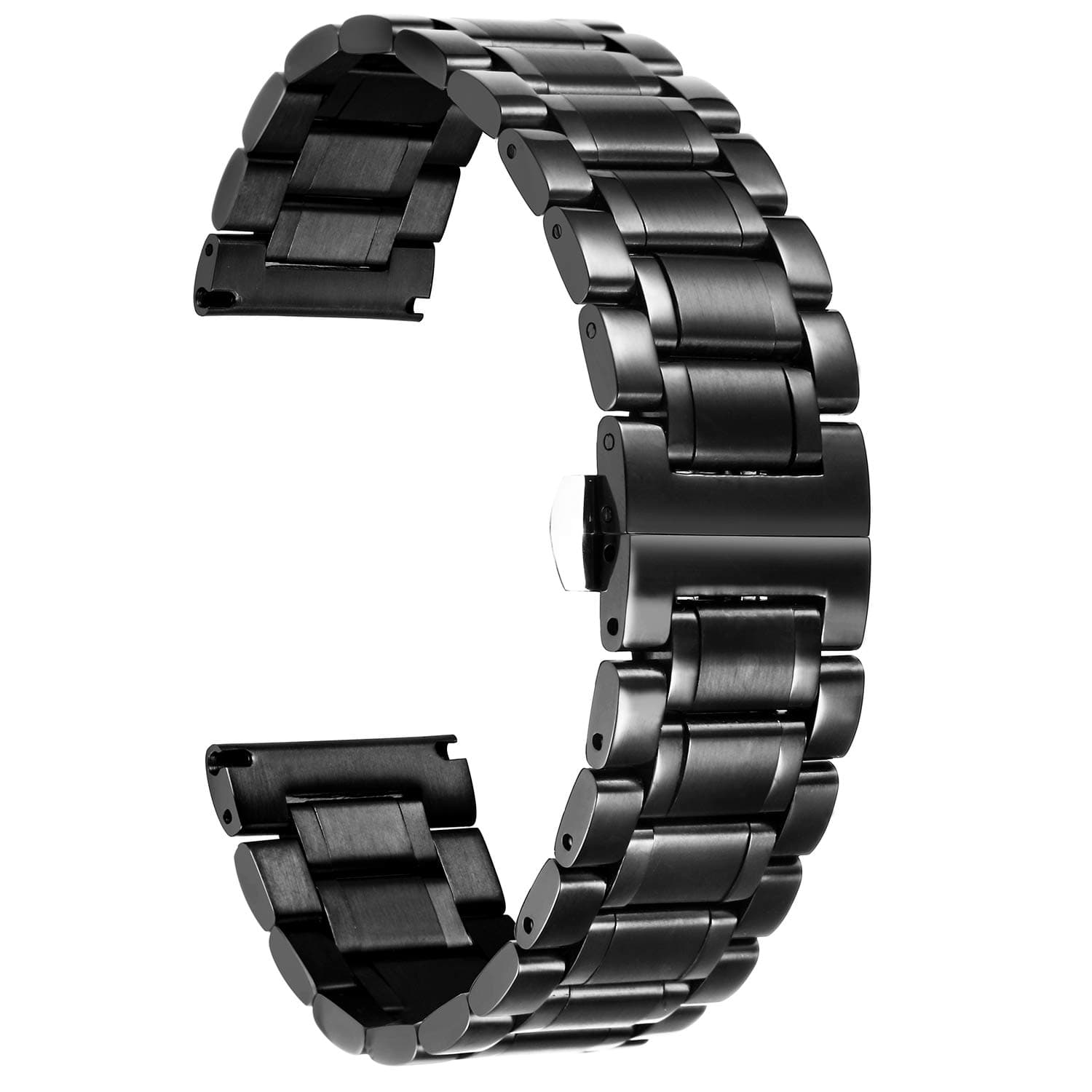 Stainless Steel Watch Bands 12mm-24mm Replacement Smart Watch Straps with Straight&Curved Ends Universal fit for Samsung Galaxy Watch 6/5/4/3,Fit for Garmin Watch Women/Men