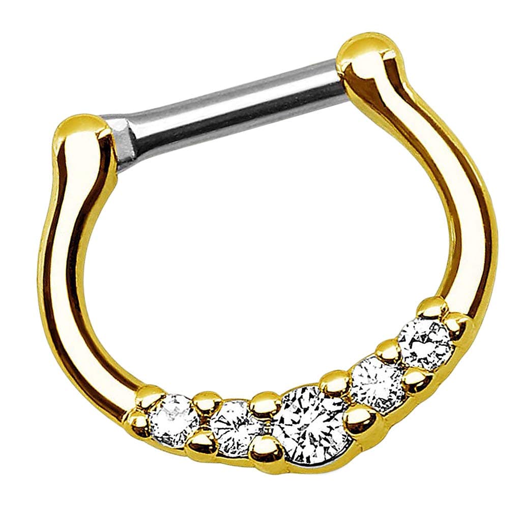 Piersando® Piercing Septum Clicker Ring with Gold