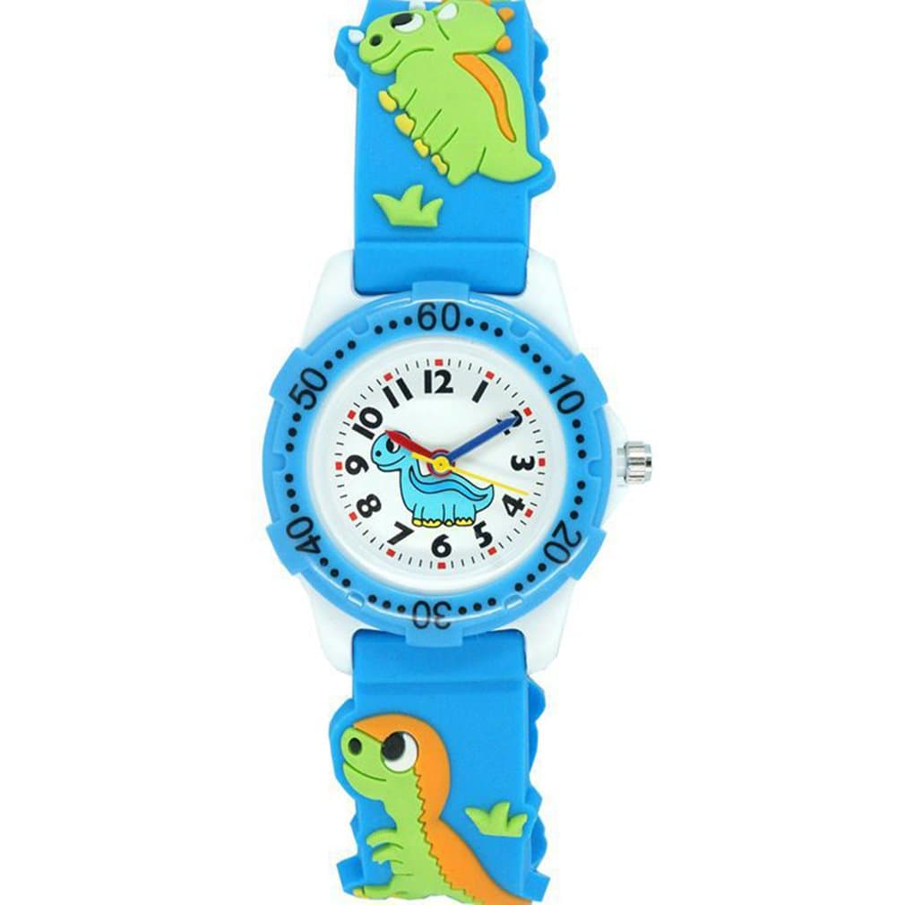DSFGIR Childrens Analog Quartz Wrist Watches, Kids Waterproof Time Teacher Toy Watch, Child Toddler Cool Watches Gifts for Boys Girls - Blue