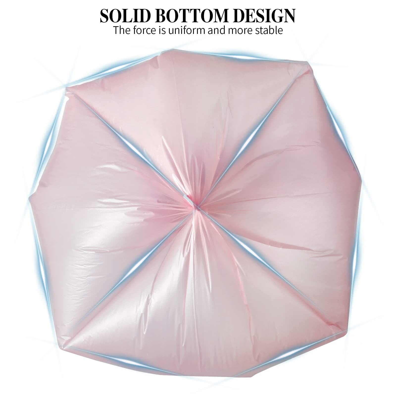 3 Rolls Small Trash Bags - 60 Counts Durable 4 Gallon Small Garbage Bags for home office kitchen Bathroom Bedroom Trash Can liners(Pink)