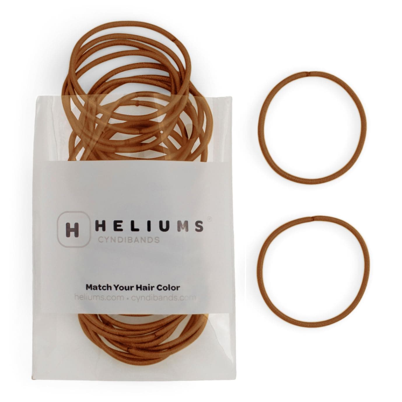 Heliums Ginger 2mm Hair Elastics, Color Match Hair Ties for Fine Hair, Redheads, 1.75 Inch Standard Size - 40 Count