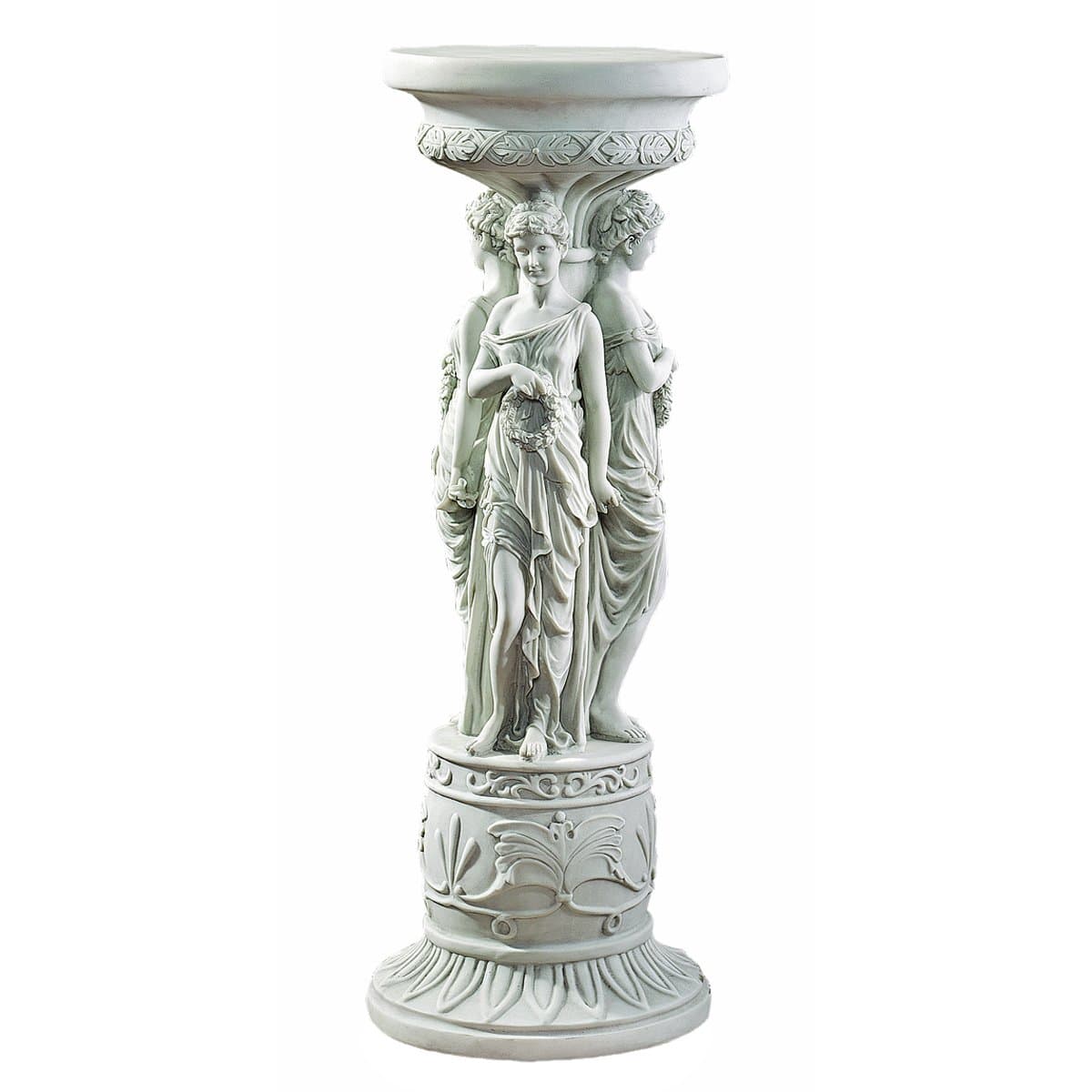 Design Toscano KY992 Chatsworth Manor Neoclassical Furniture Pedestal Column Plant Stand, antique stone