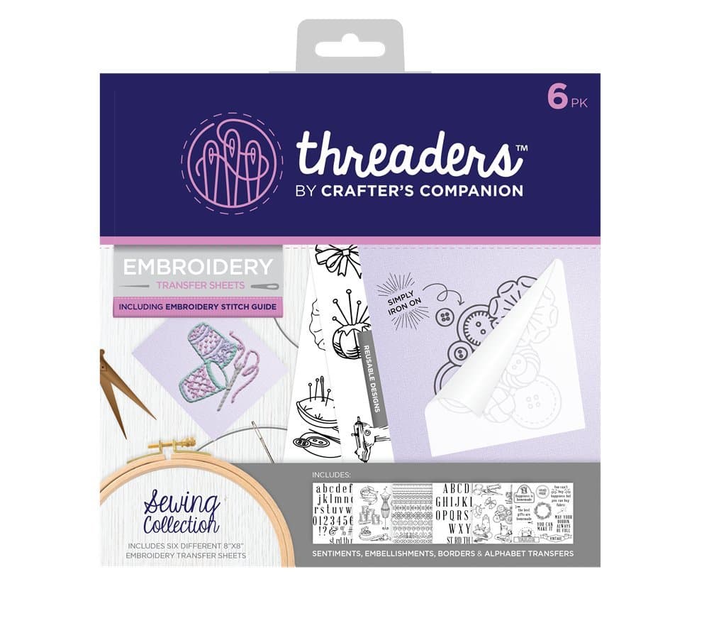Threaders Embroidery Transfer Sheets-Sewing, 23 x 21 x 0.3 cm