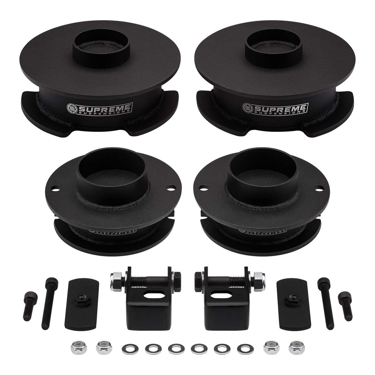 Supreme Suspensions - 2" Front + 2" Rear Lift Kit for 2014-2022 Ram 2500 - High-Strength Steel Coil Spring Spacers Full Suspension Lift Kit with Front Shock Extenders