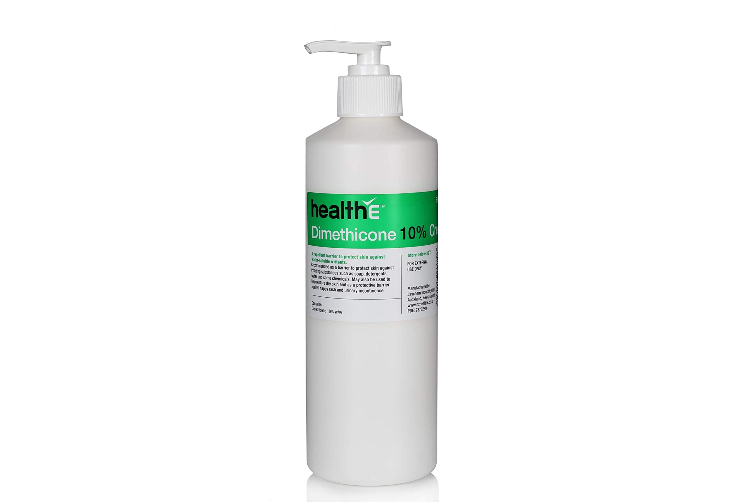 healthE - Dimethicone 10% Cream - Active Skin Protectant Barrier Against Irritating Substances (500ml Pump Bottle)