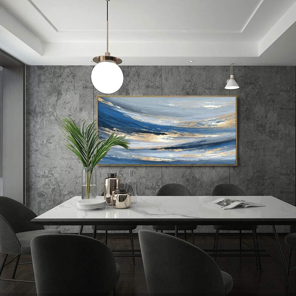 vgrozirh Abstract Wall Art Canvas Paintings Blue Fantasy Modern Large Framed Artwork Decor for Living Room Bedroom Office Painting Home Decor 20"x40"