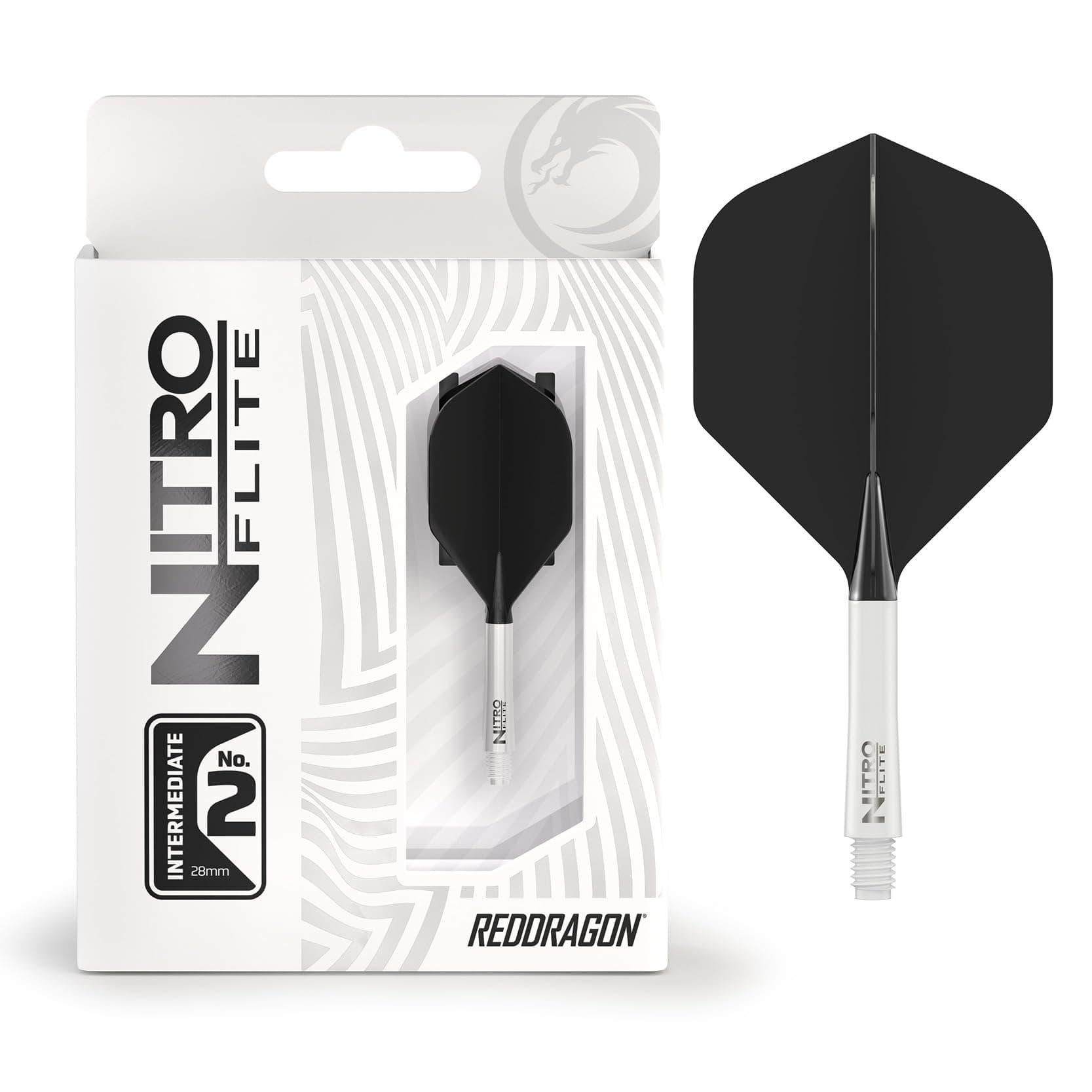 RED DRAGON Darts – Nitro Flite Integrated Flight & Shaft System – No.2 Shape and Design - Available in Short, Intermediate & Medium - Available in Variety of Colours - Professional Darts Accessories