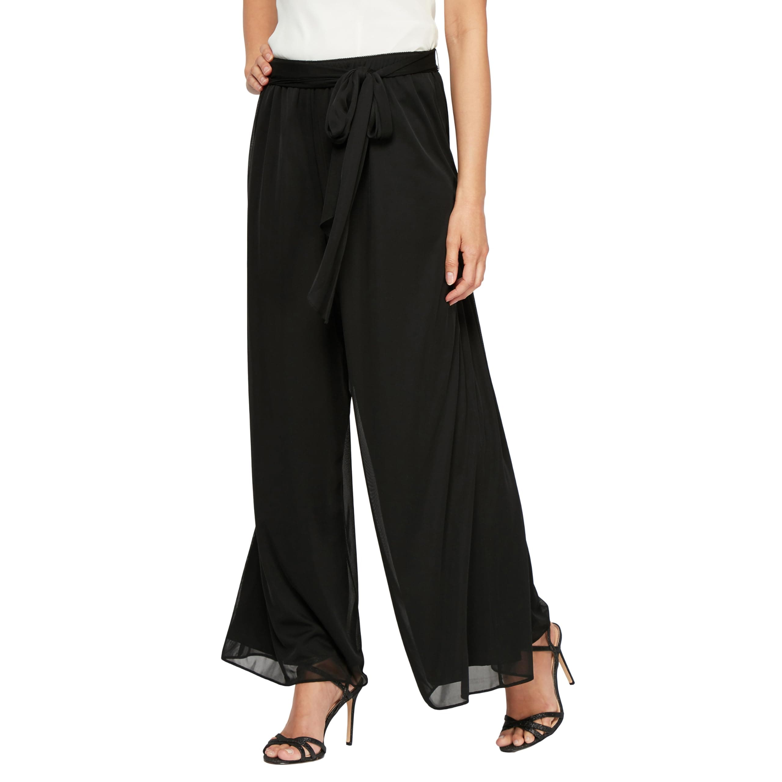 Alex Evenings Womens Wide Leg Chiffon Dress Pant for Mother of The Bride, Elegant Party Outfit (Petite and Regular Sizes)