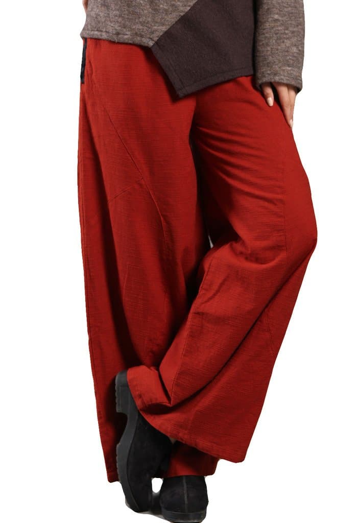 Women's National Linen Oversized Wide Leg Pants Solid Color Long Pants …