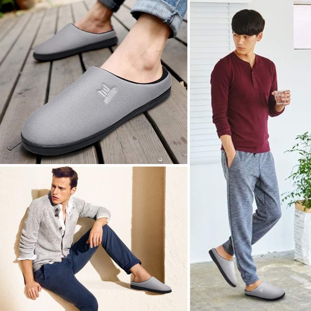 MAIITRIP Memory Foam Clog Slippers for Men House Indoor Outdoor,Cozy Winter Warm Non Slip Slip on Men's House Shoes Bedroom Casual,lightweight Slip Resistant Rubber
