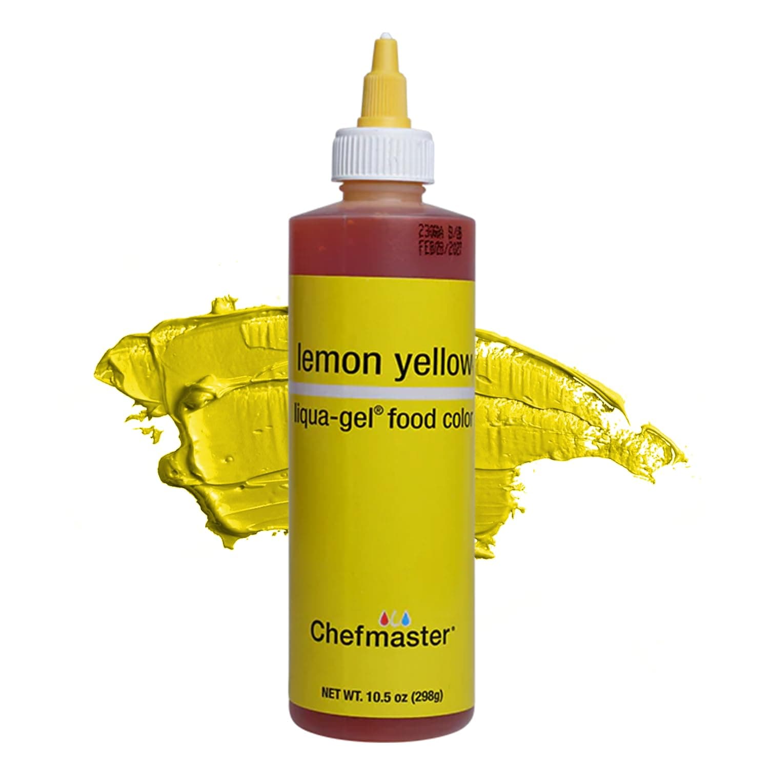Chefmaster Lemon Yellow Liqua-Gel Food Coloring | Vibrant Color | Professional-Grade Dye for Icing, Frosting, Fondant | Baking & Decorating | Fade-Resistant | Easy-to-Use | Made in USA | 10.5 oz